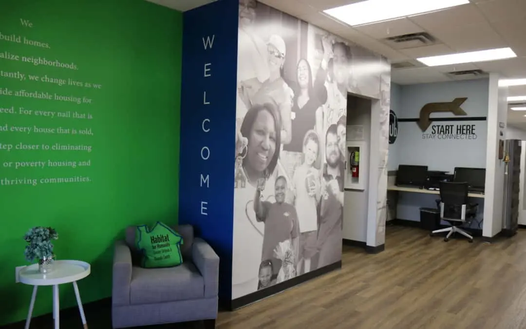 A photo of Habitat for Humanity Greater Orlando & Osceola County's lobby in the main office.